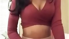 Indian girl masturbate with red dildo