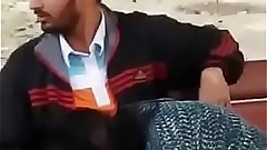Indian couple blowjob in park